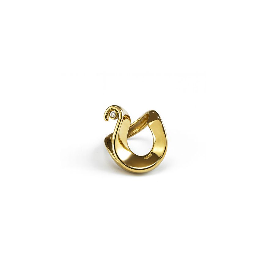 Anello 'Nastro' con zircone nel ricciolo NASTRI | AN ZIRCBRO